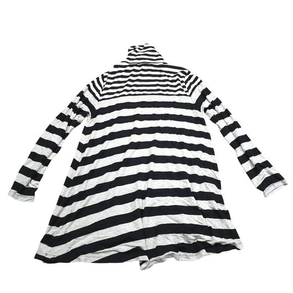 Saks Fifth Avenue Cowl Turtleneck Striped Long Sleeve Blouse Women Size XL - Picture 2 of 7